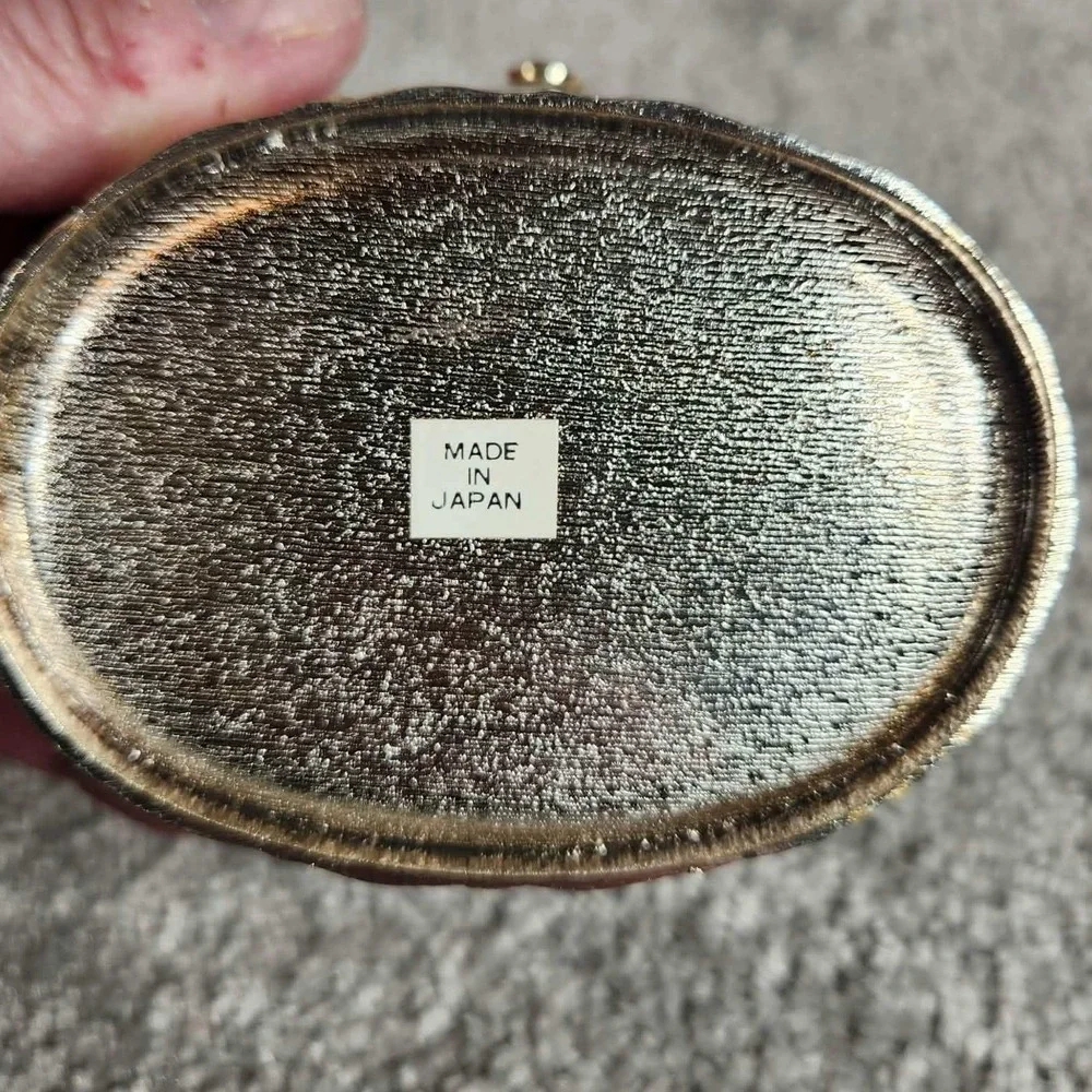 Miniature Basket Silver Basketweave Made in Japan Vintage